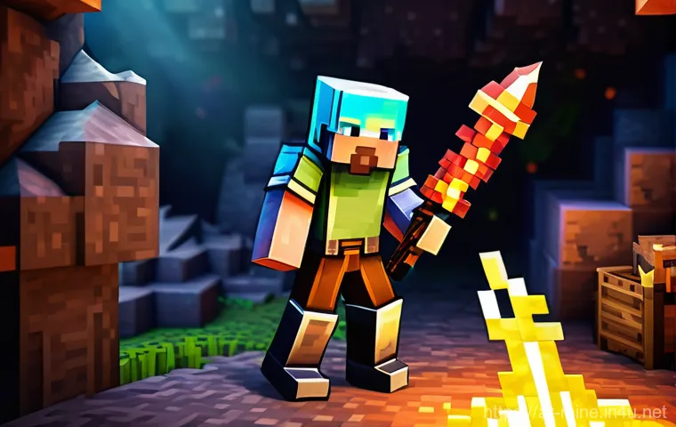 마인크래프트 생존 공예 팁 - **Prompt:** A young, pixelated Minecraft character, appearing to be in their late teens, wearing sta...