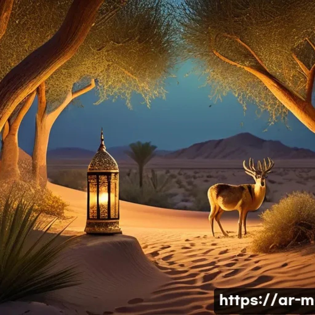 마인크래프트 캠페인 맵 설계 - A mystical enchanted forest at twilight in an Arabic-inspired fantasy world, featuring dense, ancien...