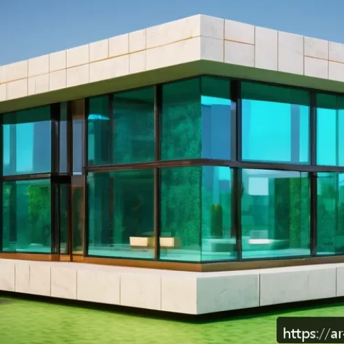 Home 32 마인크래프트 초현대 건축 가이드 - A futuristic Minecraft house built with a combination of colored glass walls and sturdy stone bricks...