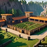 Home 19 마인크래프트 서바이벌 마스터하기 - A strategic Minecraft base built atop a high mountain overlooking a vast river and dense forest, sho...