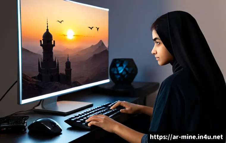 마인크래프트 엔더 드래곤 공략 - Photorealistic cinematic scene of an Arab teenage gamer in modest casual clothing at a clean home de...